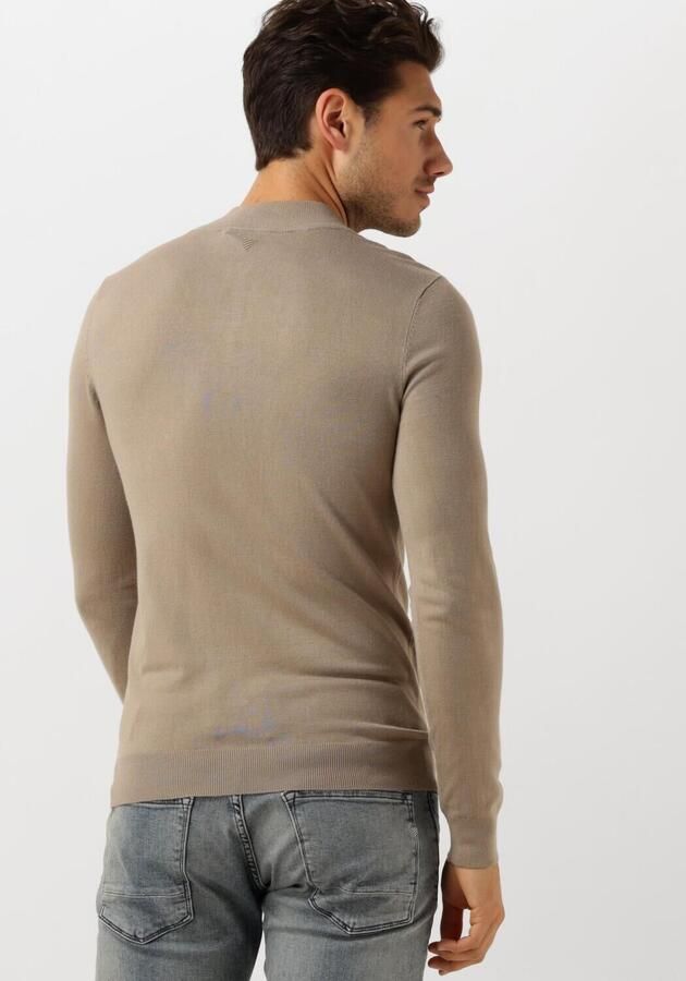 PURE PATH Heren Truien & Vesten Essential Knitwear Halfzip Sweater Taupe