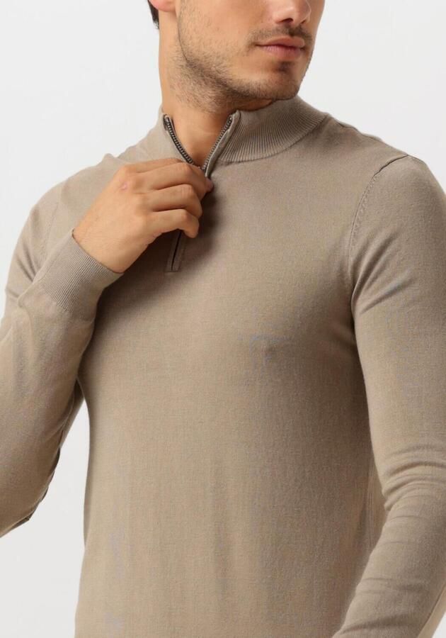 PURE PATH Heren Truien & Vesten Essential Knitwear Halfzip Sweater Taupe - Foto 2