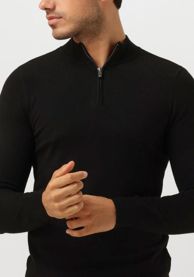 PURE PATH Heren Truien & Vesten Essential Knitwear Halfzip Sweater Zwart - Foto 2