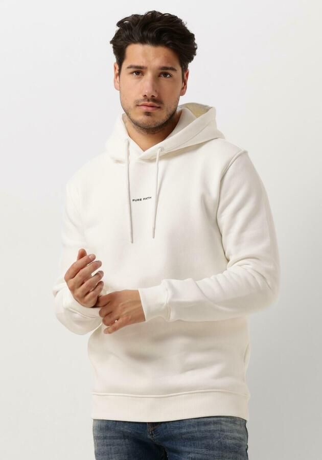 PURE PATH Heren Truien & Vesten Essential Logo Hoodie Gebroken Wit - Foto 4