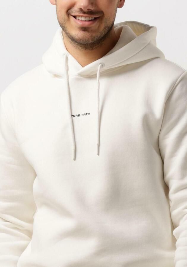 PURE PATH Heren Truien & Vesten Essential Logo Hoodie Gebroken Wit - Foto 2