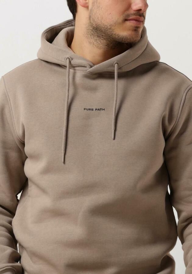 PURE PATH Heren Truien & Vesten Essential Logo Hoodie Taupe - Foto 2