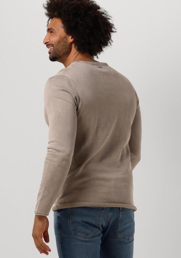 PURE PATH Heren Truien & Vesten Flat Knitted Shirt With Small Logo On Chest Zand - Foto 2