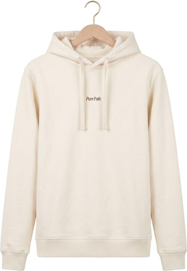 Pure Path regular fit hoodie met backprint ecru - Foto 4