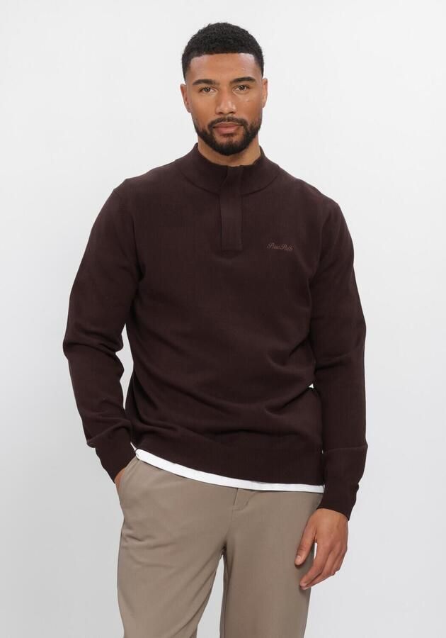 PURE PATH Heren Truien & Vesten Light Weight Hidden Half-zip Bruin