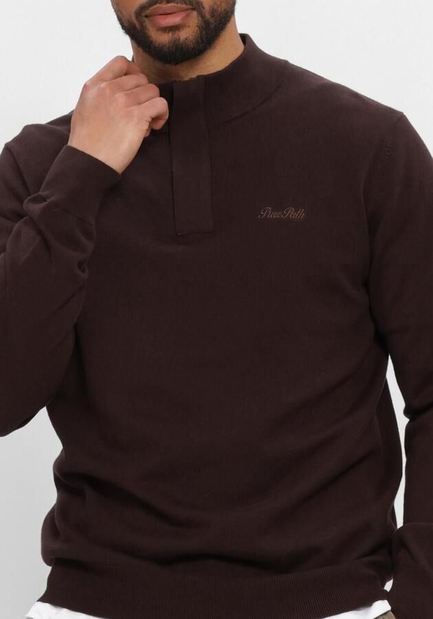 PURE PATH Heren Truien & Vesten Light Weight Hidden Half-zip Bruin - Foto 3
