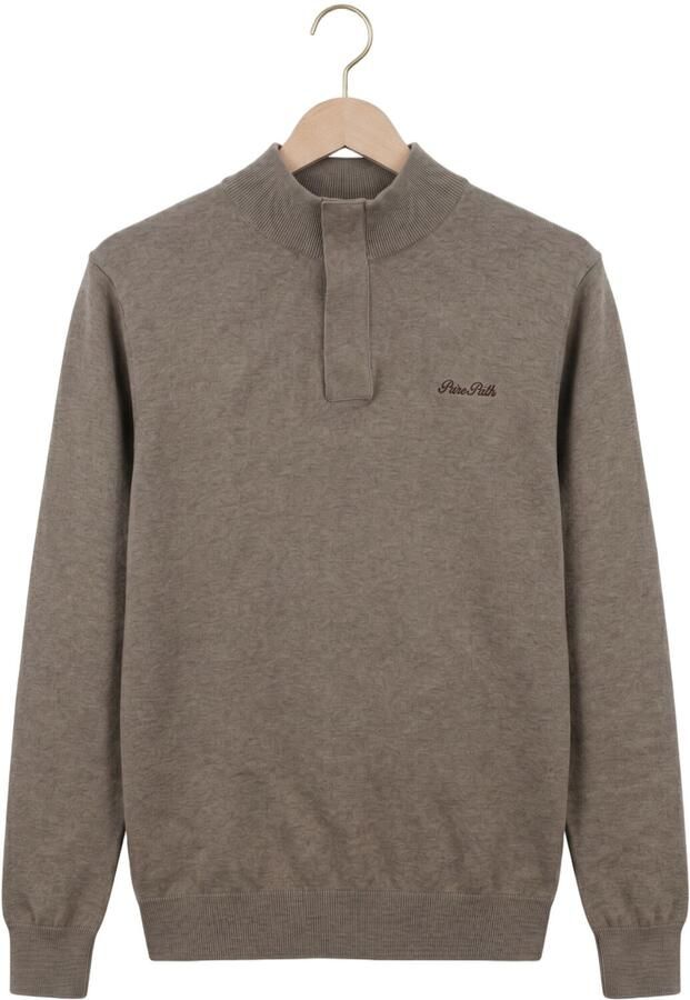 PURE PATH Heren Truien & Vesten Light Weight Hidden Half-zip Taupe - Foto 4