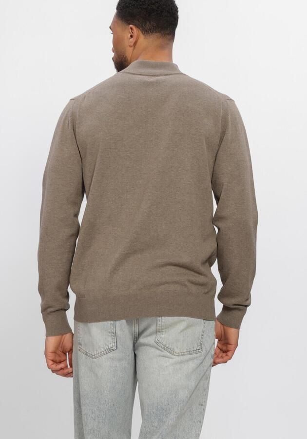 PURE PATH Heren Truien & Vesten Light Weight Hidden Half-zip Taupe - Foto 2