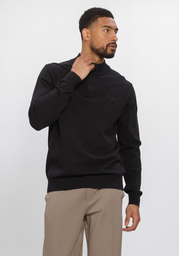PURE PATH Heren Truien & Vesten Light Weight Hidden Half-zip Zwart