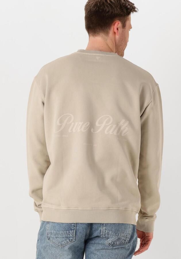 PURE PATH Heren Truien & Vesten Loose Fit Crewneck Ls Sweaters Beige - Foto 3