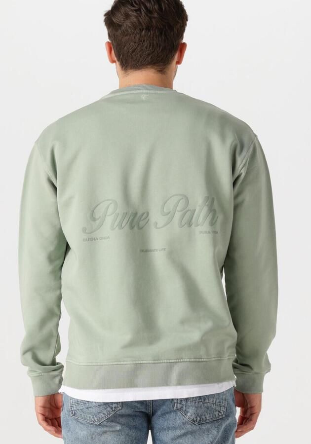 PURE PATH Heren Truien & Vesten Loose Fit Crewneck Ls Sweaters Mint