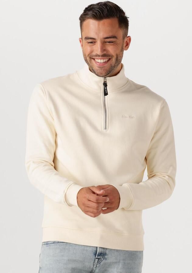 PURE PATH Heren Truien & Vesten Loose Fit Half Zip Ls Sweaters Creme - Foto 4