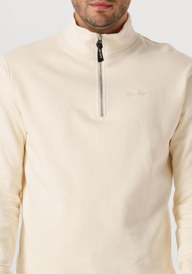PURE PATH Heren Truien & Vesten Loose Fit Half Zip Ls Sweaters Creme - Foto 2