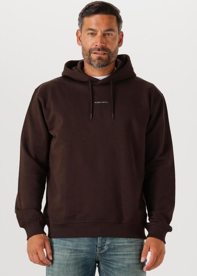 PURE PATH Heren Truien & Vesten Loose Fit Hoodie Ls Sweaters Bruin - Foto 4