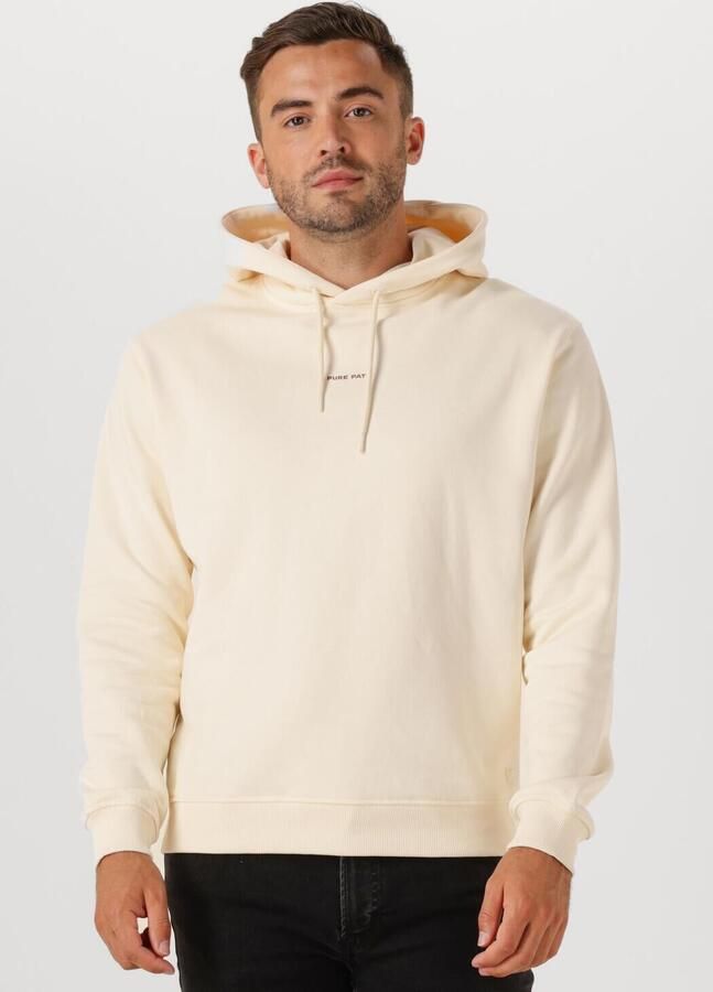 PURE PATH Heren Truien & Vesten Loose Fit Hoodie Ls Sweaters Gebroken Wit - Foto 4