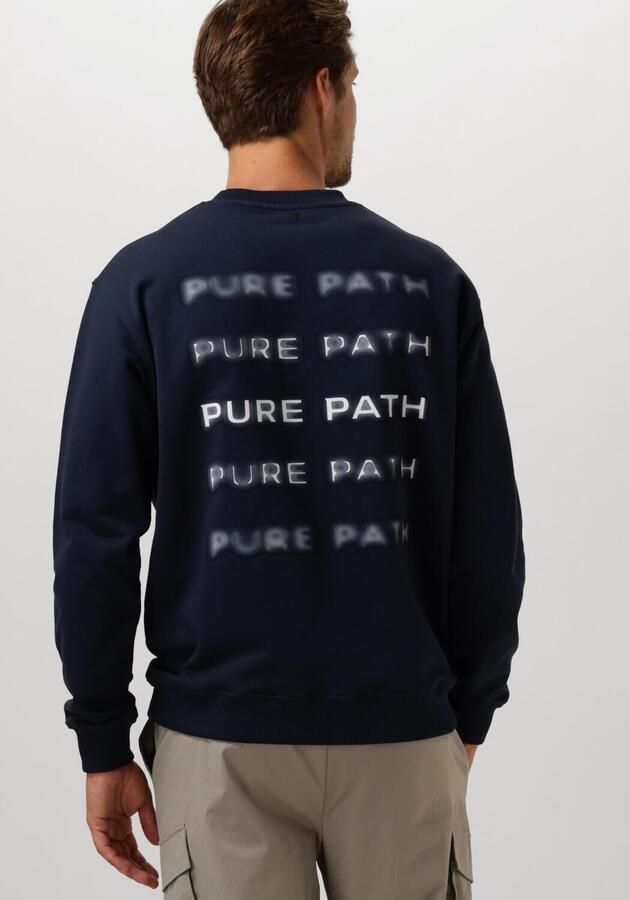 PURE PATH Heren Truien & Vesten Loose Fit Sweaters Crewneck305 Donkerblauw