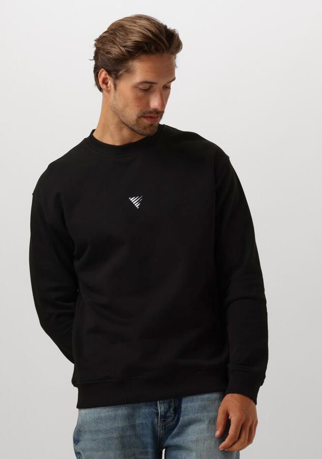 PURE PATH Heren Truien & Vesten Loose Fit Sweaters Crewneck305 Zwart - Foto 4