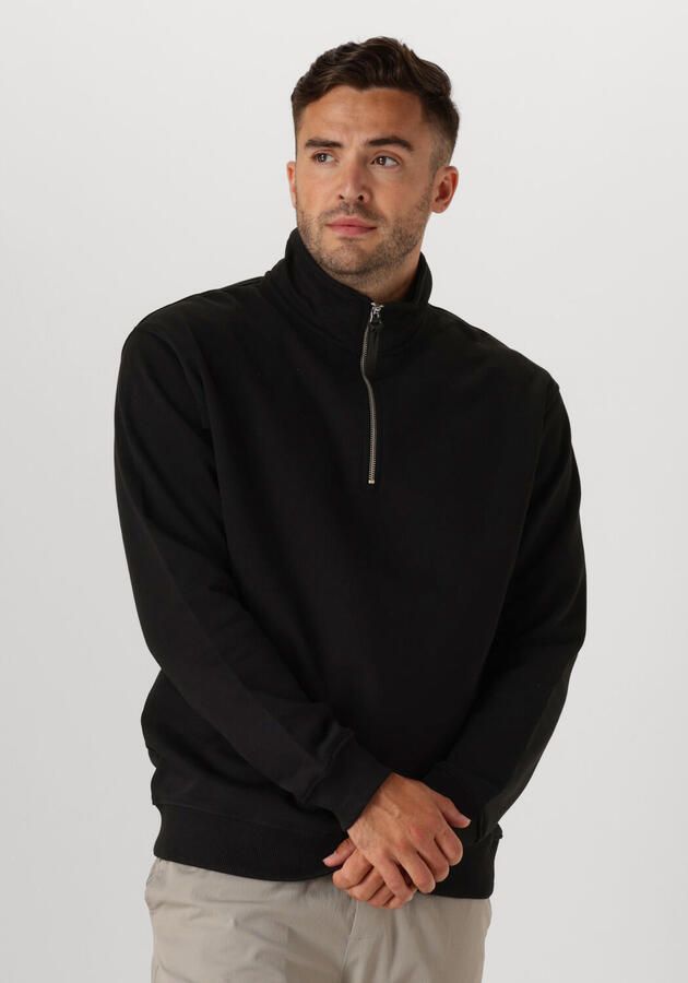 PURE PATH Heren Truien & Vesten Loose Fit Sweaters Halfzip319 Zwart - Foto 4