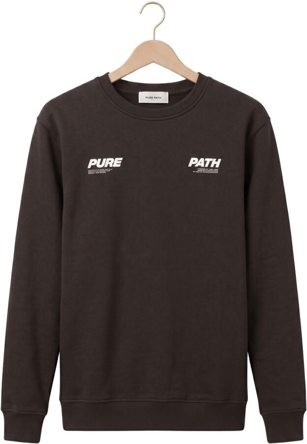 Pure Path regular fit sweater met backprint donkerbruin - Foto 4