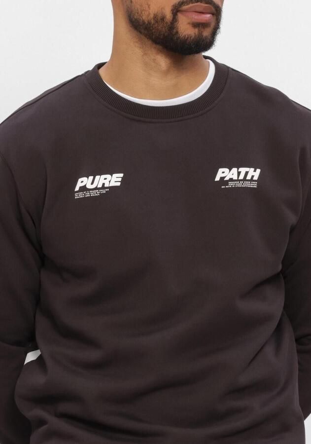 Pure Path regular fit sweater met backprint donkerbruin - Foto 2