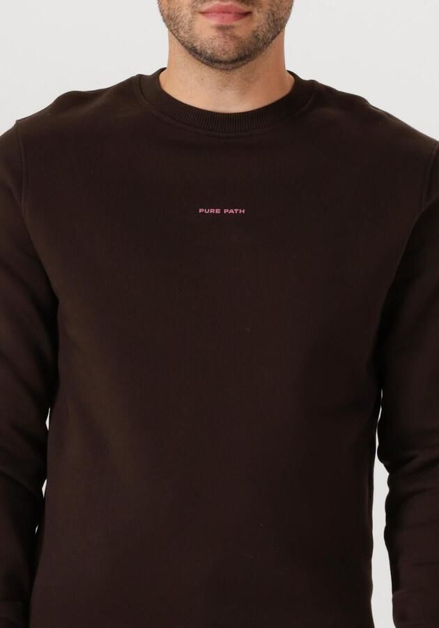 PURE PATH Heren Truien & Vesten Regular Fit Crewneck Ls Sweaters Bruin - Foto 2