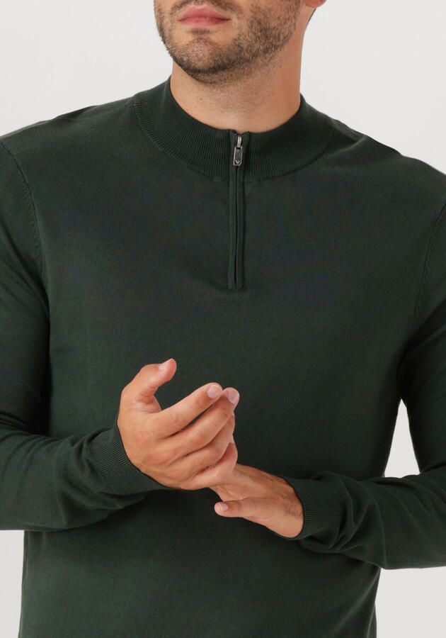 PURE PATH Heren Truien & Vesten Regular Fit Half Zip Knitwear Donkergroen - Foto 2