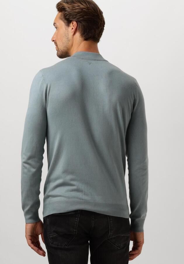 PURE PATH Heren Truien & Vesten Regular Fit Knitwear Halfzip803 Blauw