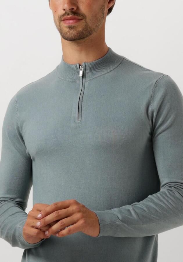 PURE PATH Heren Truien & Vesten Regular Fit Knitwear Halfzip803 Blauw - Foto 2