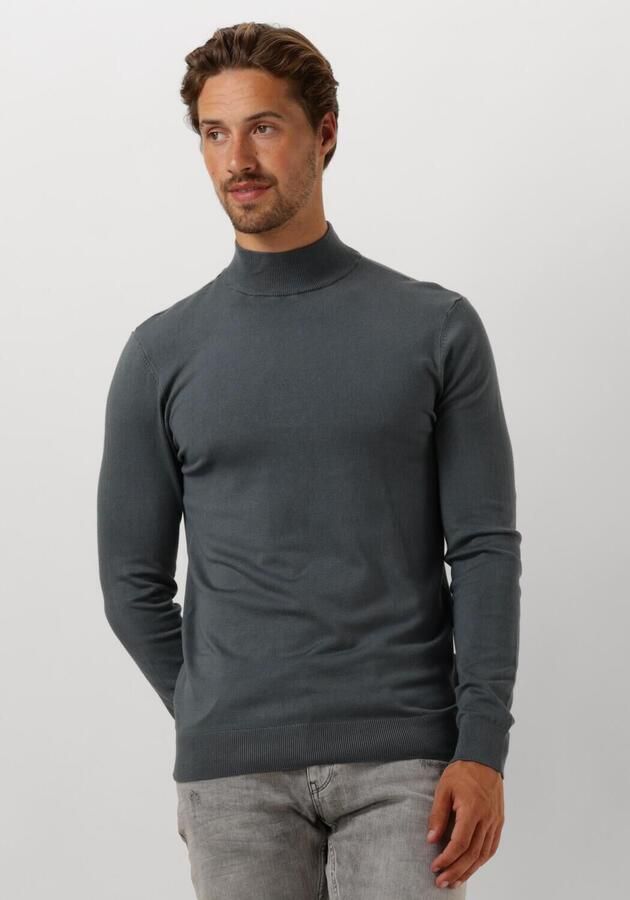 PURE PATH Heren Truien & Vesten Regular Fit Knitwear Mockneck801 Blauw - Foto 4