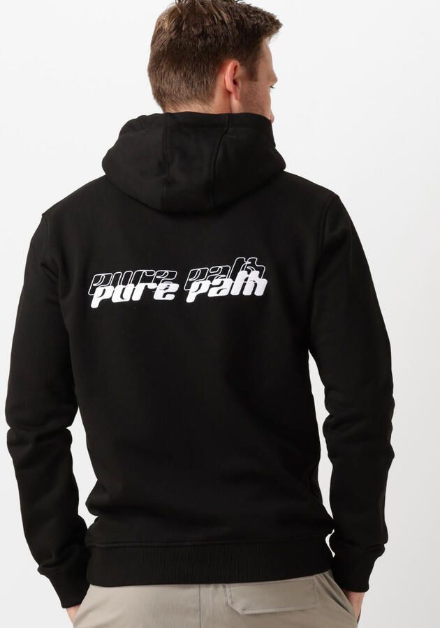 PURE PATH Heren Truien & Vesten Regular Fit Sweaters Hoodie302 Zwart - Foto 2