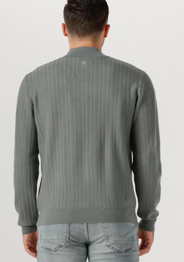 PURE PATH Heren Truien & Vesten Regular Fit Zig Zag Half Zip Knitwear Olijf - Foto 2