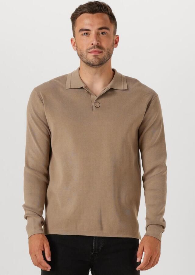 PURE PATH Heren Truien & Vesten Regular Polo Fit Knitwear Beige - Foto 4