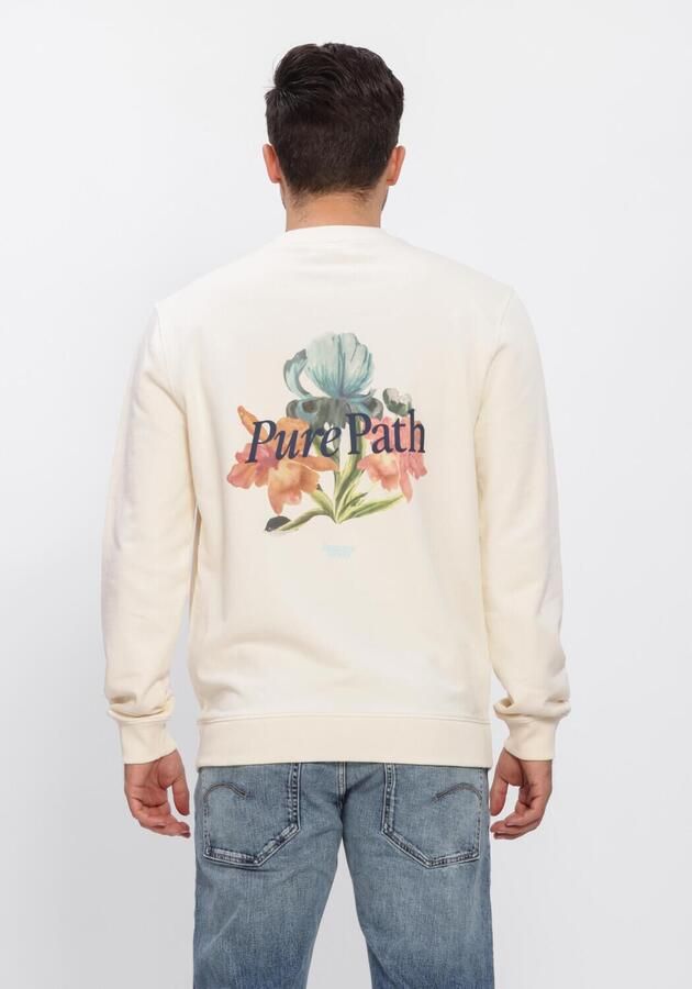PURE PATH Heren Truien & Vesten Trio Of Flowers Crewneck Creme