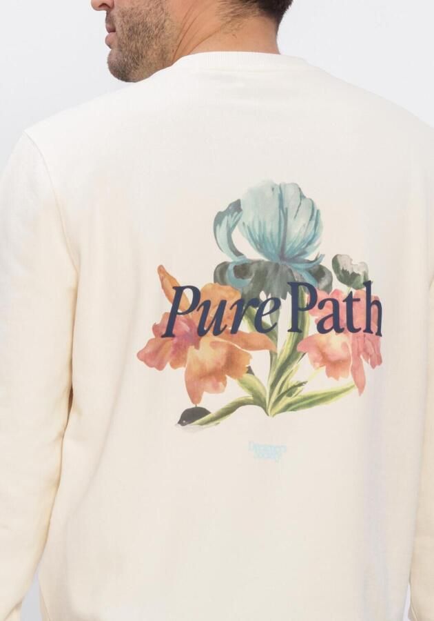 PURE PATH Heren Truien & Vesten Trio Of Flowers Crewneck Creme - Foto 3