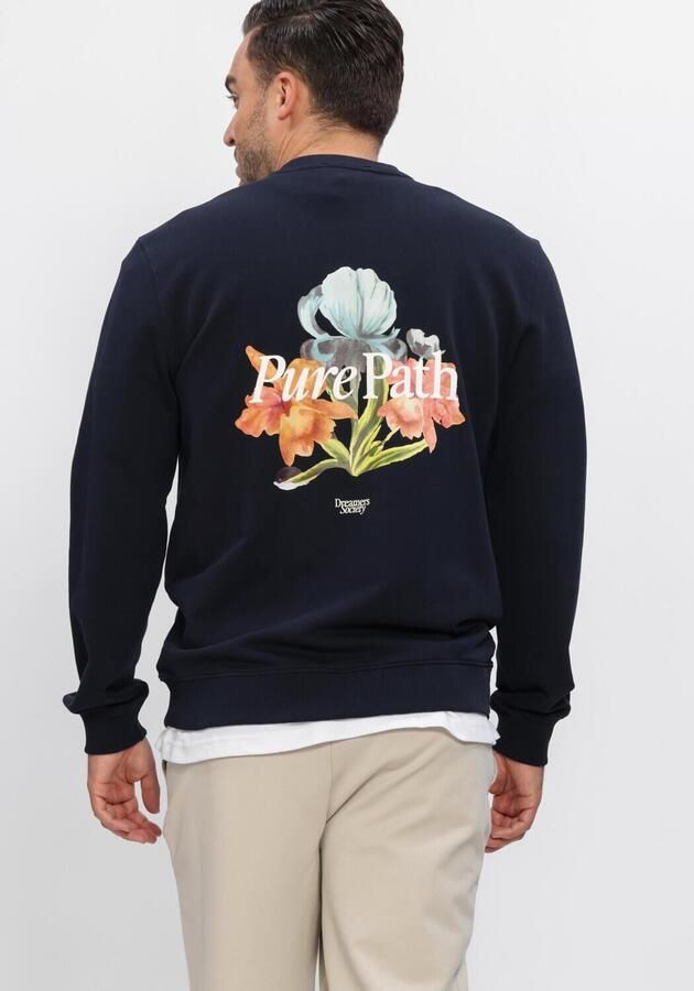 PURE PATH Heren Truien & Vesten Trio Of Flowers Crewneck Donkerblauw - Foto 2