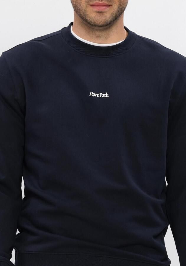 PURE PATH Heren Truien & Vesten Trio Of Flowers Crewneck Donkerblauw - Foto 3
