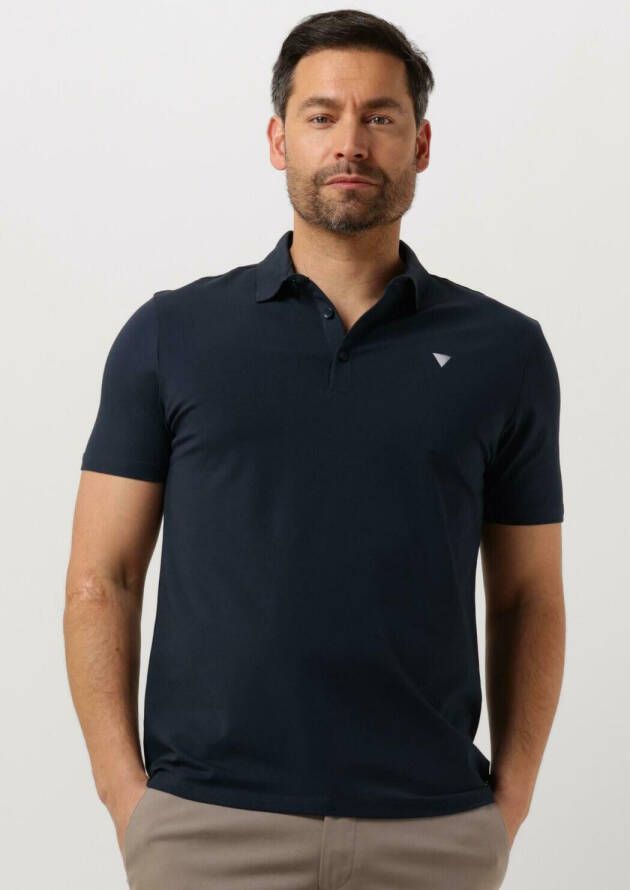 PUREWHITE Heren Polo's & T-shirts Polo With Button Placket And Small Print On Chest Donkerblauw