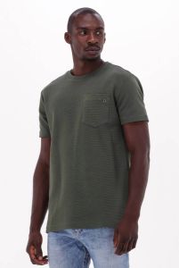 Purewhite Olijf T-shirt Waffle Structured T-shirt With Chest Pocket