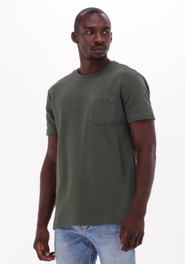 Purewhite Olijf T-shirt Waffle Structured T-shirt With Chest Pocket
