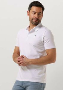 Purewhite Witte Polo With Button Placket And Small Print On Chest