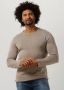 PURE PATH Heren Truien & Vesten Flat Knitted Shirt With Small Logo On Chest Zand - Thumbnail 1