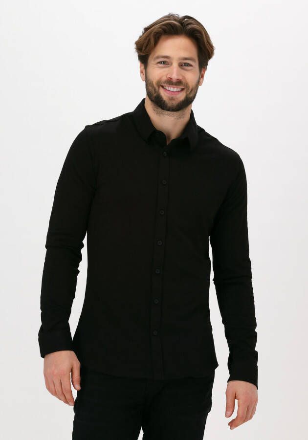 Purewhite Zwarte Casual Overhemd Essential Shirt Jersey