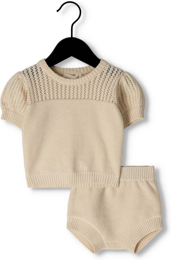 QUINCY MAE Baby Rompers & Boxpakken Pointelle Knit Set Beige