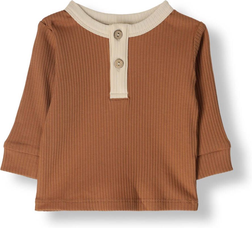 QUINCY MAE Baby Tops & T-shirts Ribbed Long Sleeve Henley Beige
