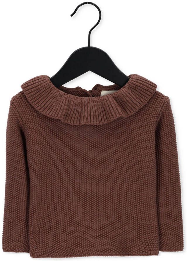 QUINCY MAE Baby Truien & Vesten Ruffle Collar Knit Sweater Bruin-18M