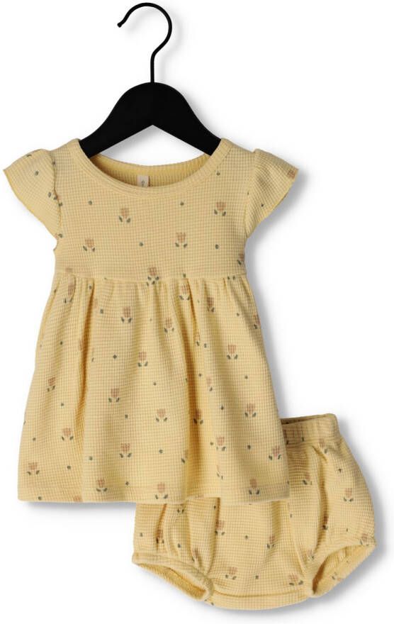 QUINCY MAE Baby Jurken & Rokken Waffle Flutter Sleeve Dress Geel