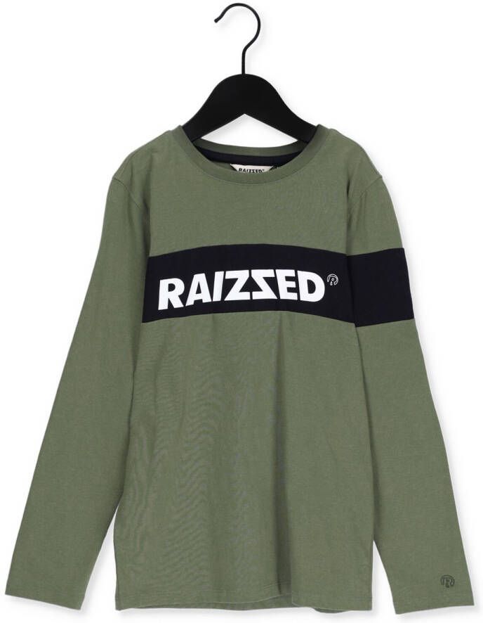 Raizzed longsleeve met tekst groen Jongens Katoen Ronde hals Tekst 140