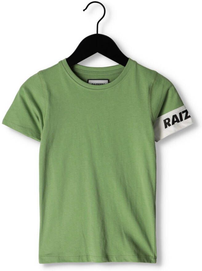 Raizzed T-shirt R123KBN30004 met logo lichtgroen Jongens Katoen Ronde hals 128