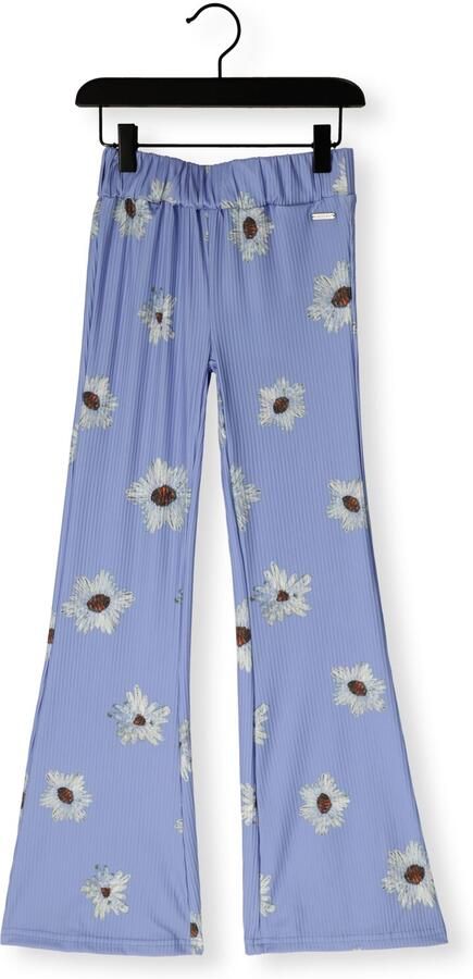 Raizzed gebloemde flared broek lila