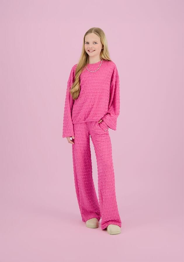 Raizzed wide leg casual broek roze - Foto 3